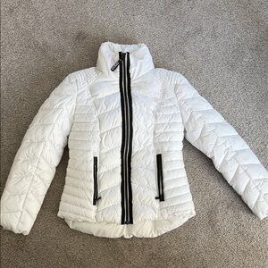 Guess White Quilted Puffer Jacket